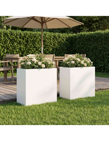 Vaso da giardino 2 pz Bianco 50 x 30 x 50 cm