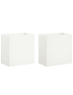 Vaso da giardino 2 pz Bianco 50 x 30 x 50 cm 2