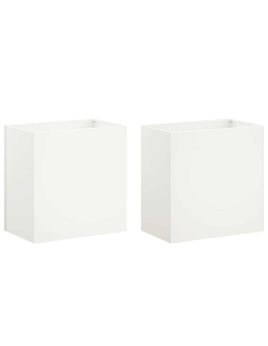 Vaso da giardino 2 pz Bianco 50 x 30 x 50 cm