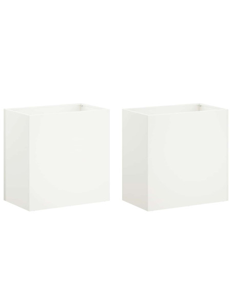 Vaso da giardino 2 pz Bianco 50 x 30 x 50 cm