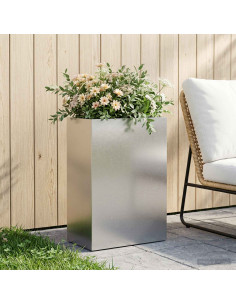 Vaso da giardino Argento 50 x 30 x 75 cm Acciaio Inox
