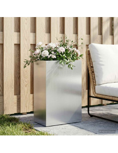 Vaso da giardino Argento 50 x 30 x 75 cm Acciaio zincato