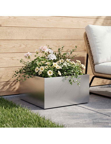 Vaso da giardino Argento 60 x 60 x 30 cm Acciaio zincato