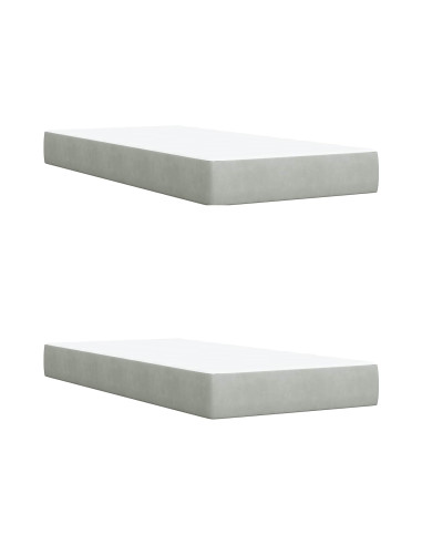 Letto con contenitore LED e materasso Grigio Chiaro