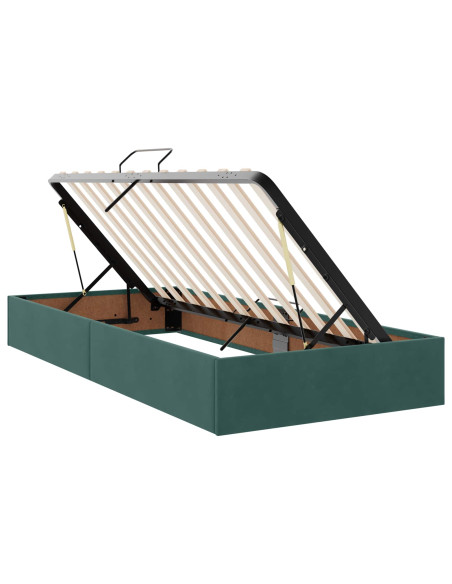 Letto con contenitore LED e materasso Verde Scuro 200 x 200 cm
