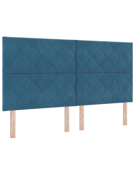 Letto con contenitore LED e materasso Blu Scuro 180 x 200 cm