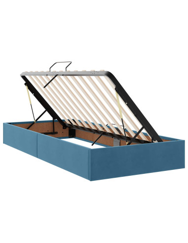 Letto con contenitore LED e materasso Blu Scuro 180 x 200 cm