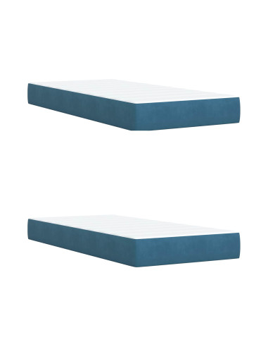 Letto con contenitore LED e materasso Blu Scuro 180 x 200 cm