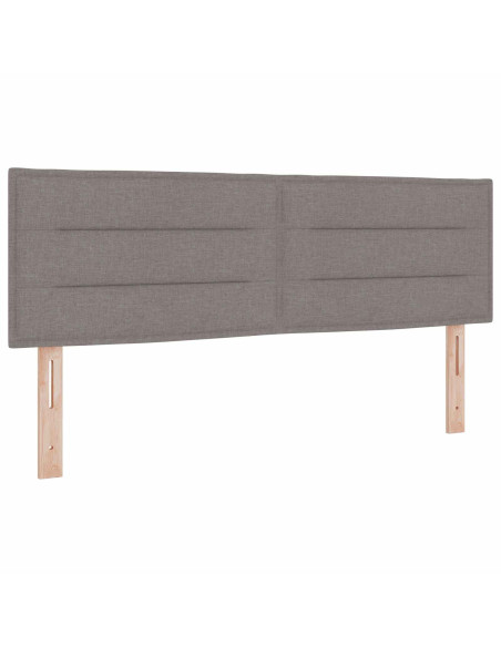 Letto Ottomano con Materasso e LED Tortora 140 x 200 cm Tessuto