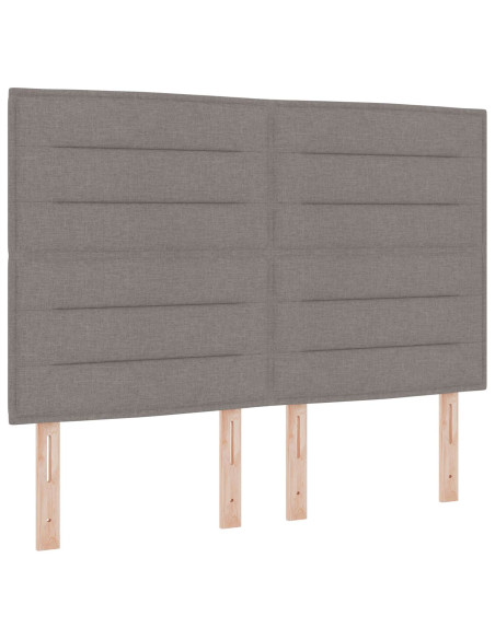 Letto Ottomano con Materasso e LED Tortora 140 x 200 cm Tessuto
