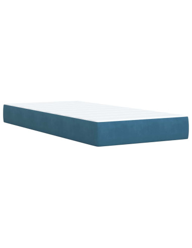 Letto con contenitore LED e materasso Blu Scuro 100 x 200 cm