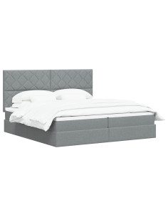 Letto con contenitore LED e materasso Grigio Chiaro 2