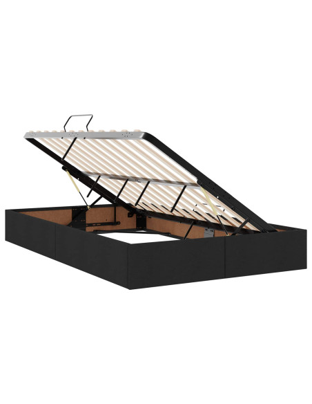 Letto con contenitore LED e materasso Nero 120 x 200 cm Tessuto