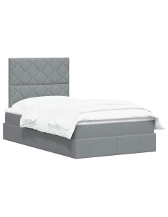 Letto con contenitore LED e materasso Grigio Chiaro 2