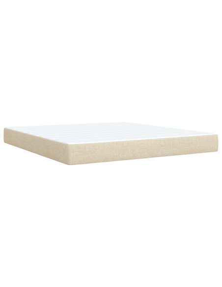 Letto con contenitore LED e materasso Crema 180 x 200 cm