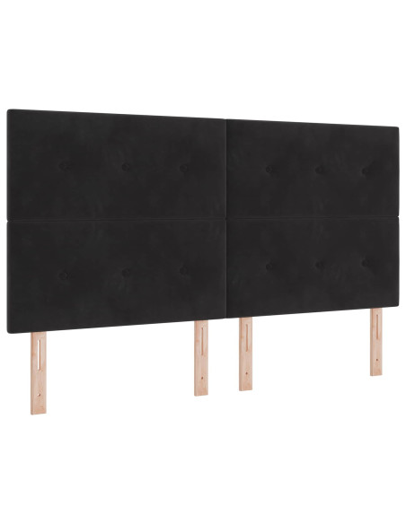 Letto con contenitore LED e materasso Nero 180 x 200 cm Tessuto