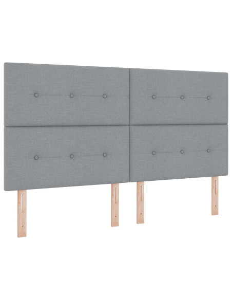Letto con contenitore LED e materasso Grigio Chiaro