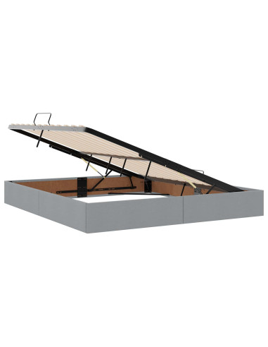 Letto con contenitore LED e materasso Grigio Chiaro