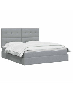 Letto con contenitore LED e materasso Grigio Chiaro 2