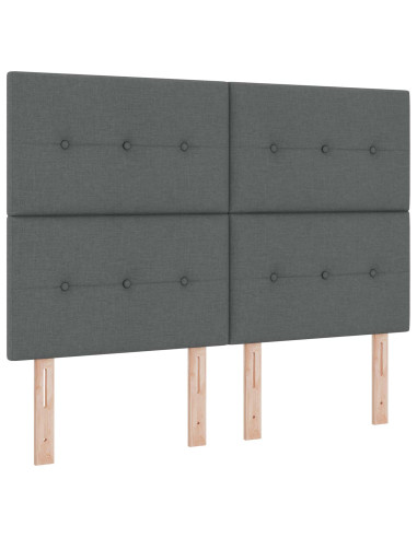 Letto con contenitore LED e materasso Grigio Scuro 140 x 200 cm