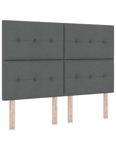 Letto con contenitore LED e materasso Grigio Scuro 140 x 200 cm