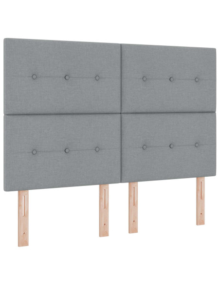 Letto con contenitore LED e materasso Grigio Chiaro