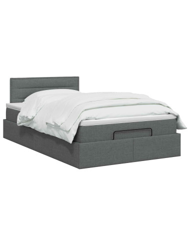 Letto ottomano con materasso Grigio Scuro 120 x 200 cm Tessuto