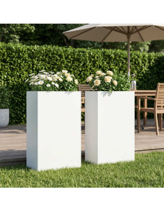 Vaso da giardino 2 pz Bianco 40 x 20 x 75 cm