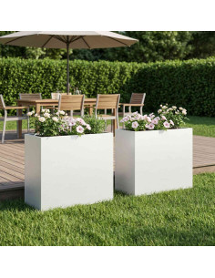 Vaso da giardino 2 pz Bianco 50 x 20 x 40 cm