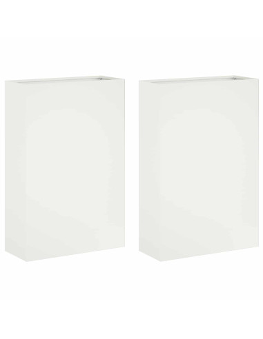 Vaso da giardino 2 pz Bianco 40 x 20 x 75 cm