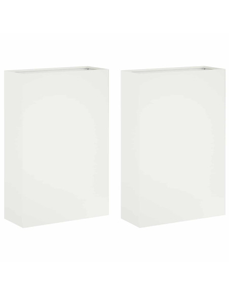 Vaso da giardino 2 pz Bianco 40 x 20 x 75 cm
