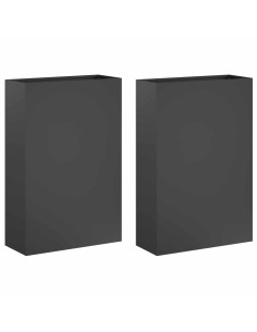 Vaso da giardino 2 pz Antracite 40 x 20 x 75 cm 2