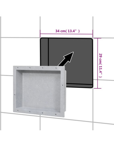 Nicchia da Doccia in Grigio Opaco 41x51x10 cm