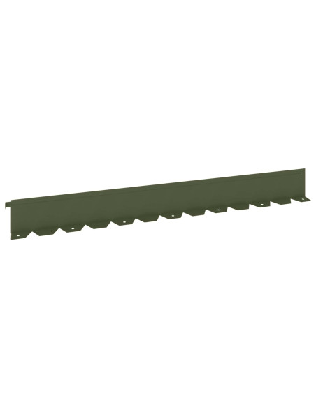 Bordura per Prato 30 pz 102 x 10 x 4 cm Acciaio Verde Oliva