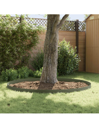 Bordura per Prato 30 pz 102 x 10 x 4 cm Acciaio Verde Oliva