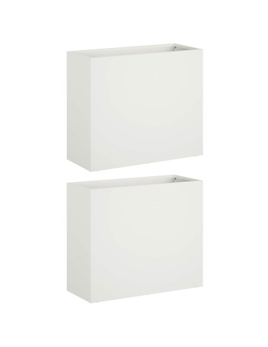 Vaso da giardino 2 pz Bianco 50 x 20 x 40 cm
