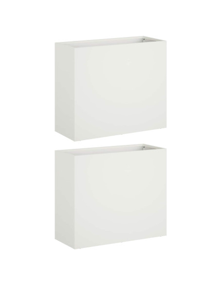 Vaso da giardino 2 pz Bianco 50 x 20 x 40 cm