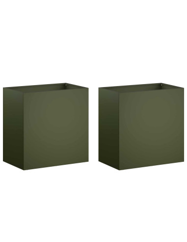 Vaso da giardino 2 pz Verde Oliva 50 x 30 x 40 cm
