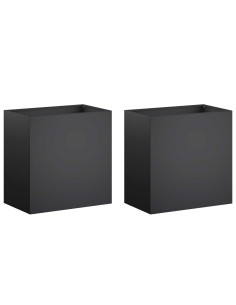 Vaso da giardino 2 pz Nero 50 x 30 x 50 cm 2