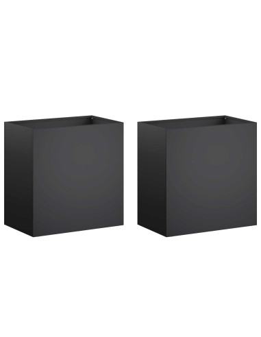 Vaso da giardino 2 pz Nero 50 x 30 x 50 cm