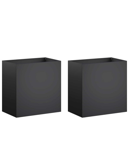 Vaso da giardino 2 pz Nero 50 x 30 x 50 cm