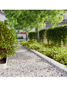 Bordura per Prato 30 pz 15 x 103 cm Acciaio Bianco
