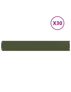 Bordura per Prato 30 pz 15 x 103 cm Acciaio Verde Oliva 2