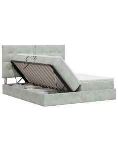 Letto con Contenitore Grigio Chiaro 180 x 200 cm Velluto