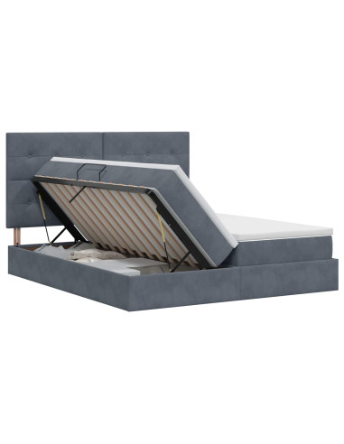 Letto con Contenitore Grigio Scuro 180 x 200 cm Velluto