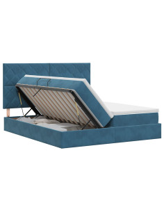 Letto con Contenitore Blu Scuro 180 x 200 cm Velluto
