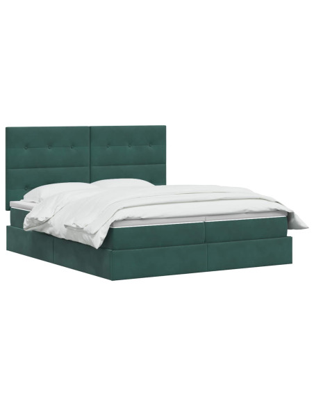 Letto con Contenitore Verde Scuro 180 x 200 cm Velluto