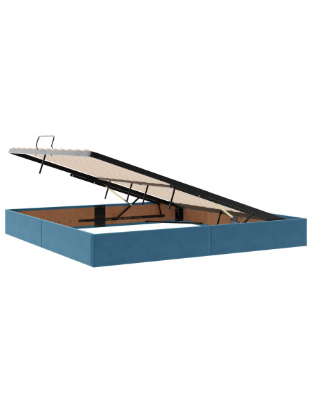 Letto con contenitore LED e materasso Blu Scuro 200 x 200 cm
