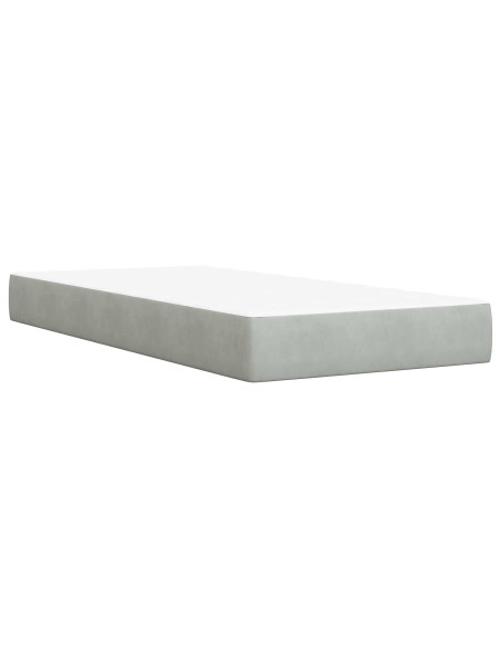 Letto con contenitore LED e materasso Grigio Chiaro 90 x 190 cm