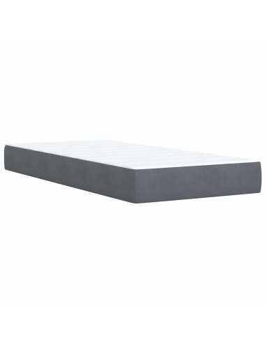 Letto con contenitore LED e materasso Grigio Scuro 90 x 190 cm